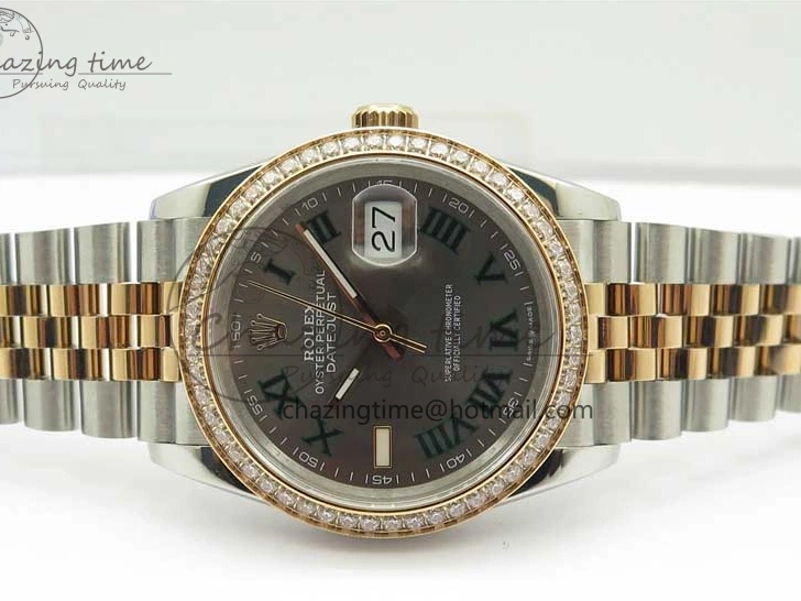 BP Bracelet Roman Dial on 36 Best Edition 1:1 DateJust SS Gray Maker RG Jubilee 126281 0418
